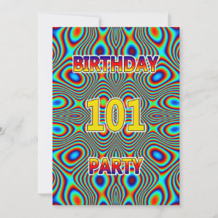 Psychedelic 101. Geburtstagsparty Einladung