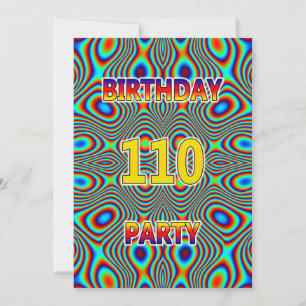 Psychedelic 110. Geburtstagsparty Einladung