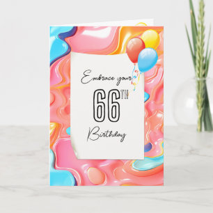 Psychedelic 3D Abstrakt für 66. Geburtstag Karte