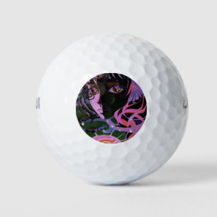 Psychedelic 3rd Eye Anime Girl Golfball