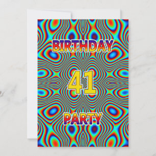 Psychedelic 41. Geburtstagsparty Einladung