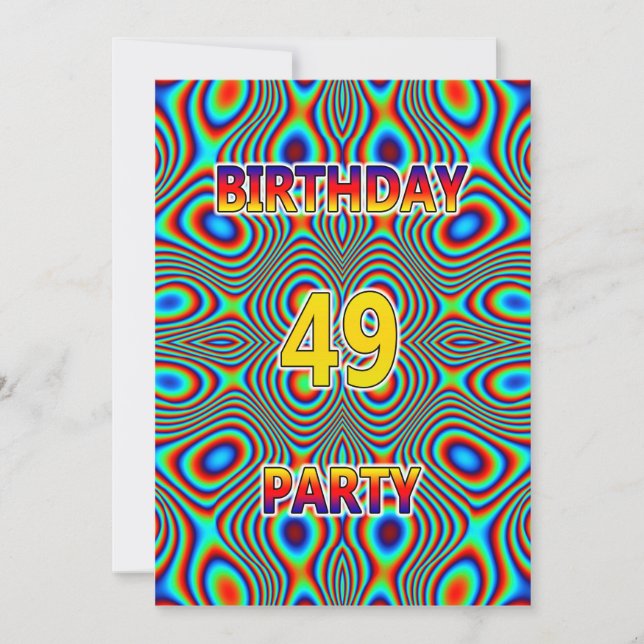 Psychedelic 49. Geburtstagsparty Einladung (Vorderseite)