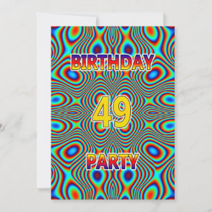 Psychedelic 49. Geburtstagsparty Einladung