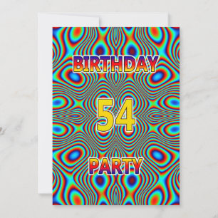 Psychedelic 54. Geburtstagsparty Einladung