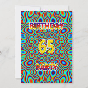 Psychedelic 65. Geburtstagsparty Einladung