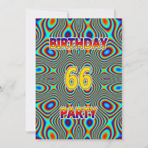 Psychedelic 66. Geburtstagsparty Einladung