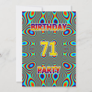 Psychedelic 71. Geburtstagsparty Einladung