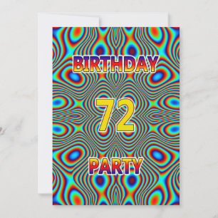 Psychedelic 72. Geburtstagsparty Einladung