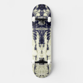 psychedelic abstract art black and white skateboard