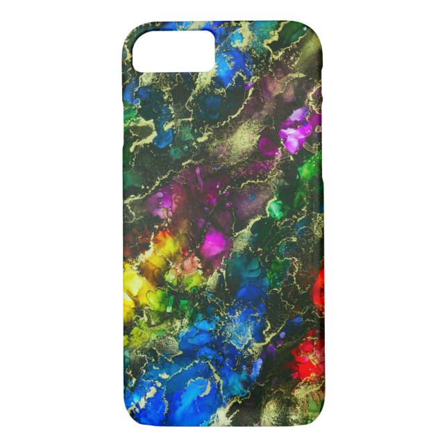 Psychedelic Abstrakt Alcohol Ink Case-Mate iPhone Hülle (Rückseite)