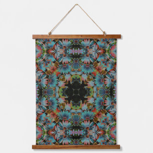 Psychedelic Abstrakt Daisies Blume Art Wandteppich Mit Holzrahmen