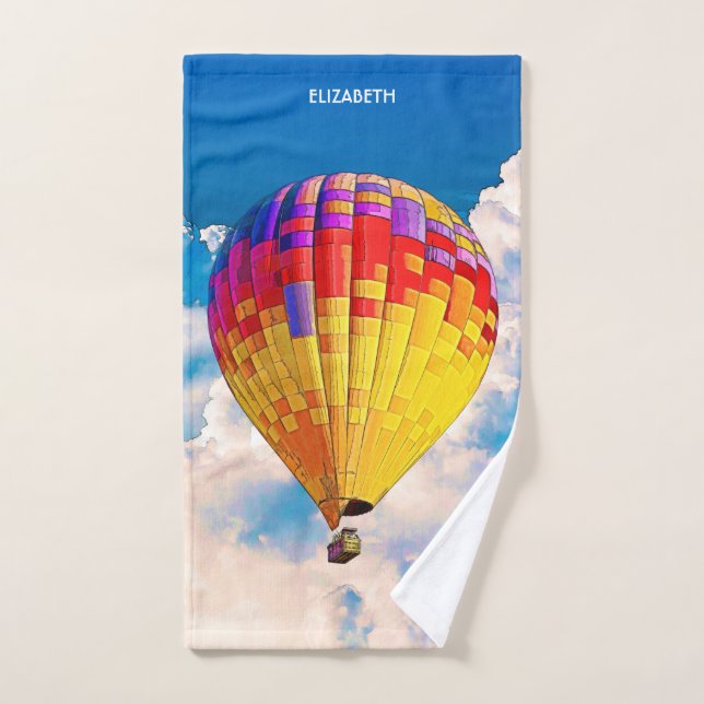 Psychedelic Abstrakt Flying Hot Air Ballon Badhandtuch Set (Handtuch)