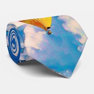 Psychedelic Abstrakt Flying Hot Air Ballon Krawatte