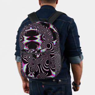 Psychedelic Acid Trip Fraktal Abstrakte digitale K Bedruckter Rucksack