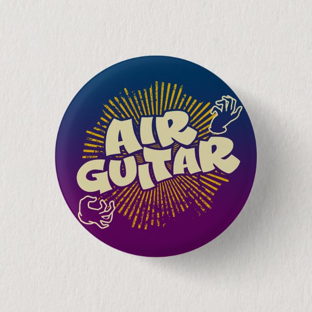 Psychedelic Air Gitarre Retro Flair Pinback Button (Vorderseite)