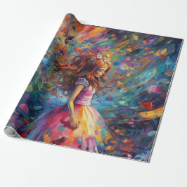 Psychedelic Alice im Wunderland Young Girl Theme Geschenkpapier