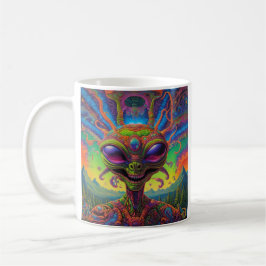 Psychedelic Alien Portrait Kaffeetasse