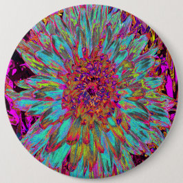 Psychedelic Aquamarin Blue Abstrakt Decorative Dah Button