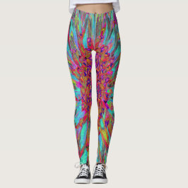 Psychedelic Aquamarin Blue Abstrakt Decorative Dah Leggings