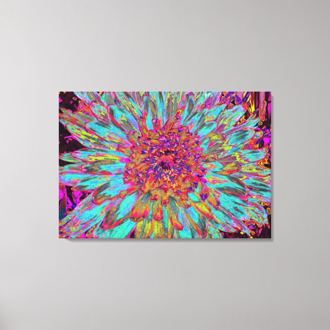 Psychedelic Aquamarin Blue Abstrakt Decorative Dah Leinwanddruck (Vorderseite)