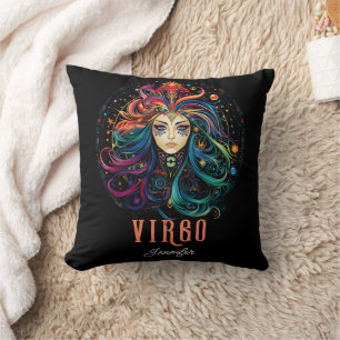 Psychedelic Art Virgo Zodiac Name Kissen