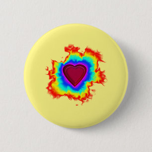 Psychedelic Aura Dual Heart Button