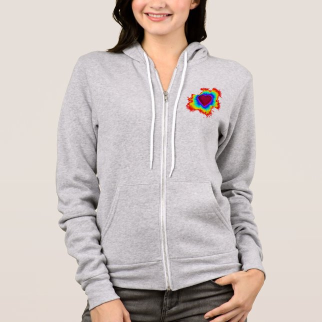 Psychedelic Aura Dual Heart Hoodie (Vorderseite)