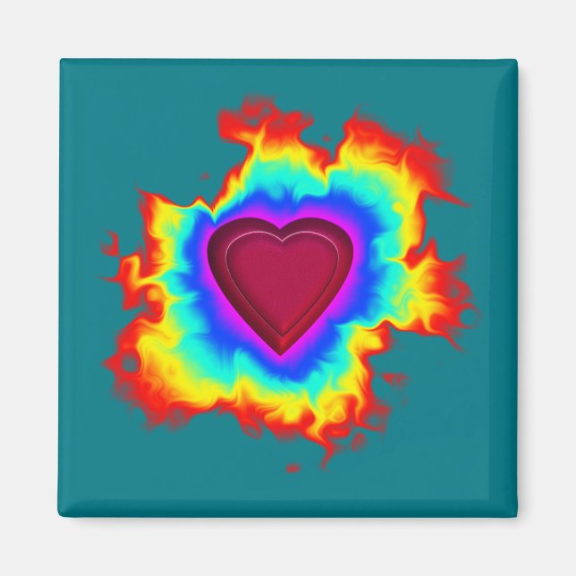 Psychedelic Aura Dual Heart Magnet (Vorne)