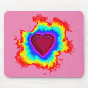 Psychedelic Aura Dual Heart Mousepad