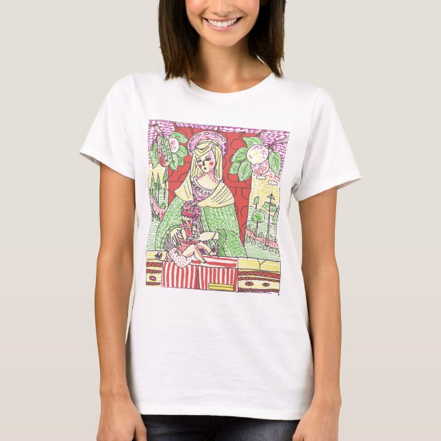 Psychedelic Ave Maria (Mutter und Jesus) T-Shirt (Vorderseite)