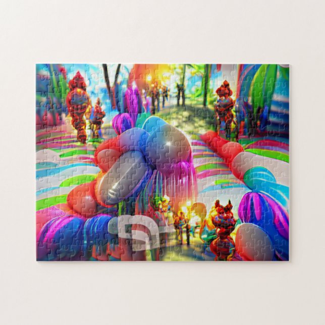 Psychedelic Balloons Willkommen Zuhause Jigsaw Puz Puzzle (Horizontal)
