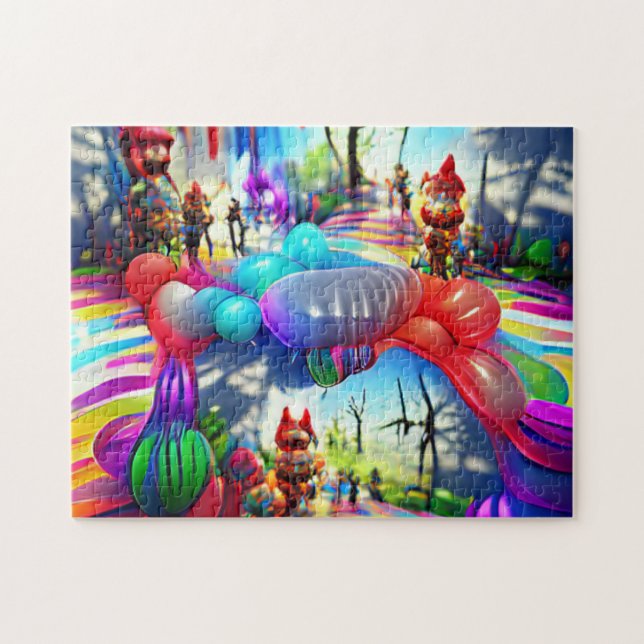 Psychedelic Balloons Willkommen Zuhause Jigsaw Puz Puzzle (Horizontal)