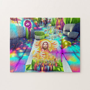 Psychedelic Balloons Willkommen Zuhause Jigsaw Puz Puzzle