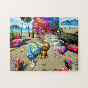 Psychedelic Balloons Willkommen Zuhause Jigsaw Puz Puzzle