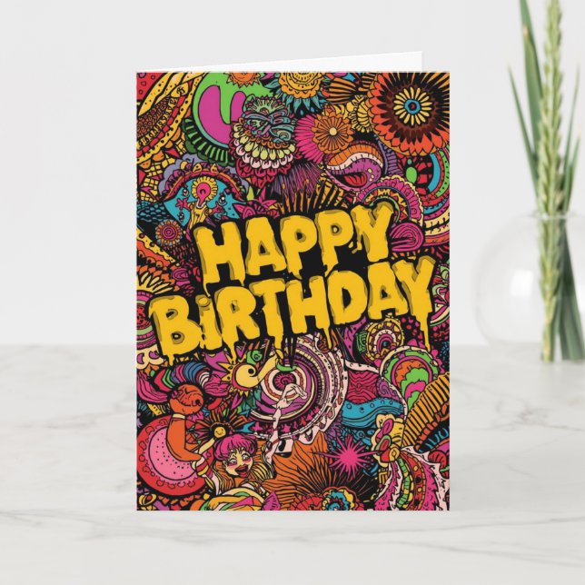 psychedelic birthday card karte (Vorderseite)