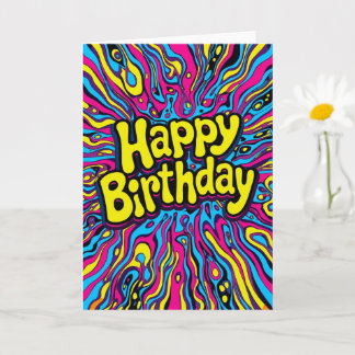 psychedelic birthday card karte