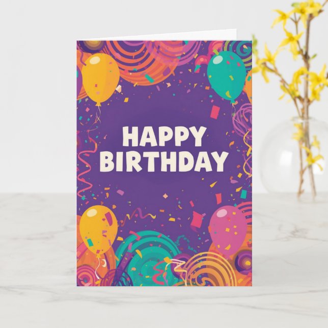 psychedelic birthday card karte (Gelbe Blume)