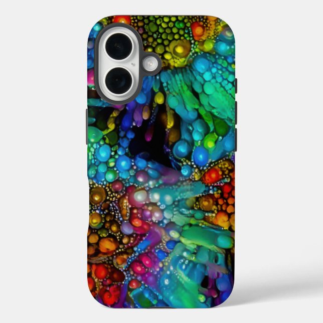 Psychedelic Bubble Burst Abstrakt Daisies Case-Mate iPhone Hülle (Rückseite)