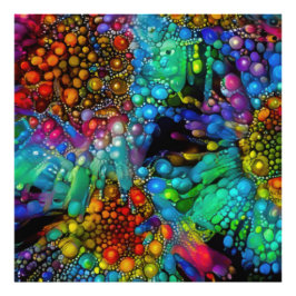 Psychedelic Bubble Burst Abstrakt Daisies Fotodruck