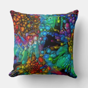 Psychedelic Bubble Burst Abstrakt Daisies Kissen