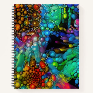 Psychedelic Bubble Burst Abstrakt Daisies Notizbuch