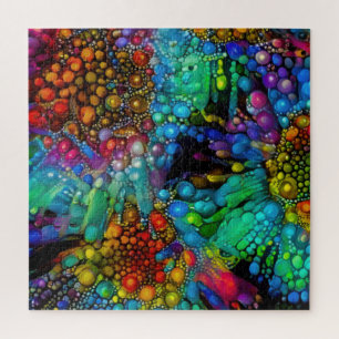 Psychedelic Bubble Burst Abstrakt Daisies Puzzle