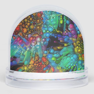 Psychedelic Bubble Burst Abstrakt Daisies Schneekugeln