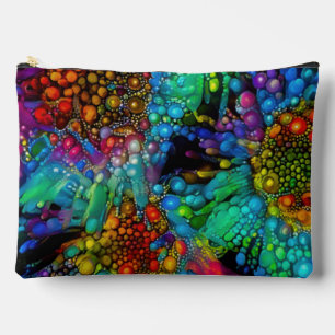 Psychedelic Bubble Burst Abstrakt Daisies Zubehörtasche