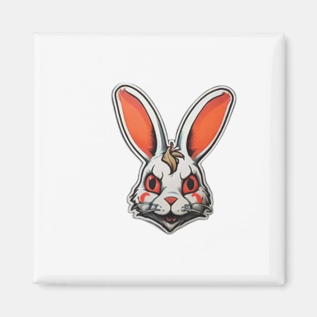 Psychedelic Bunny Psycho Classic Magnet (Vorne)