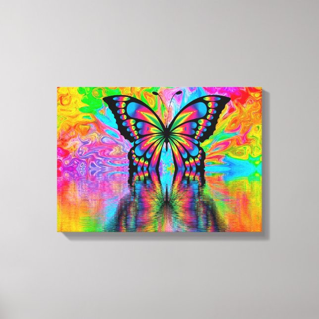 Psychedelic Butterfly Leinwanddruck (Vorderseite)