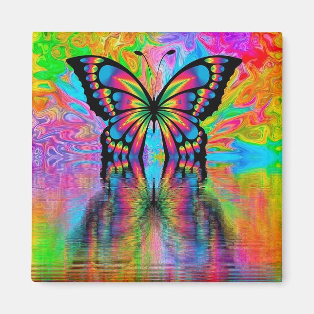 Psychedelic Butterfly Magnet (Vorne)