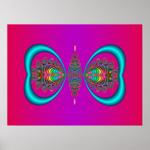 Psychedelic Butterfly Poster