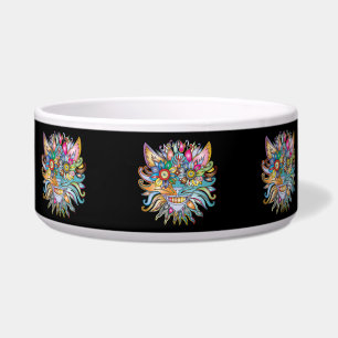 Psychedelic Cat Food Bowl Napf