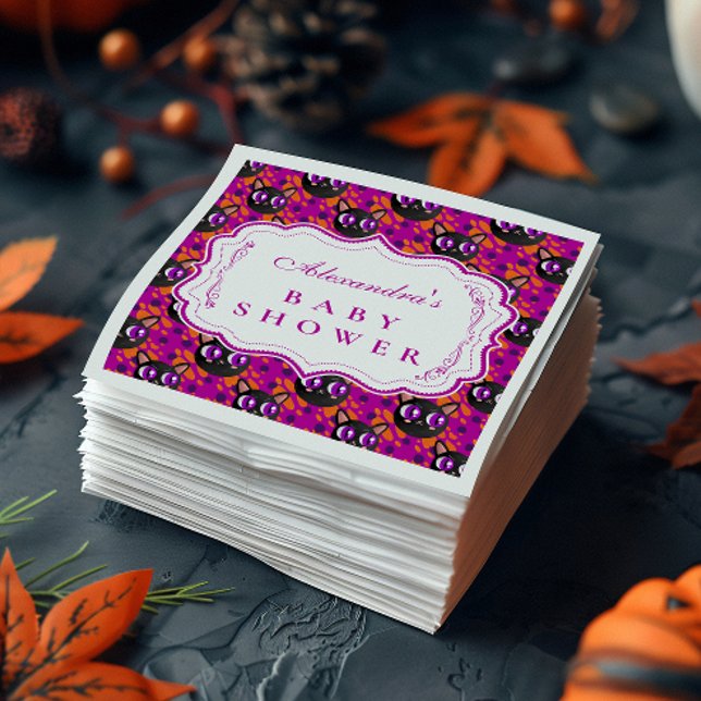 Psychedelic Cat Halloween Baby Shower Serviette (Von Creator hochgeladen)